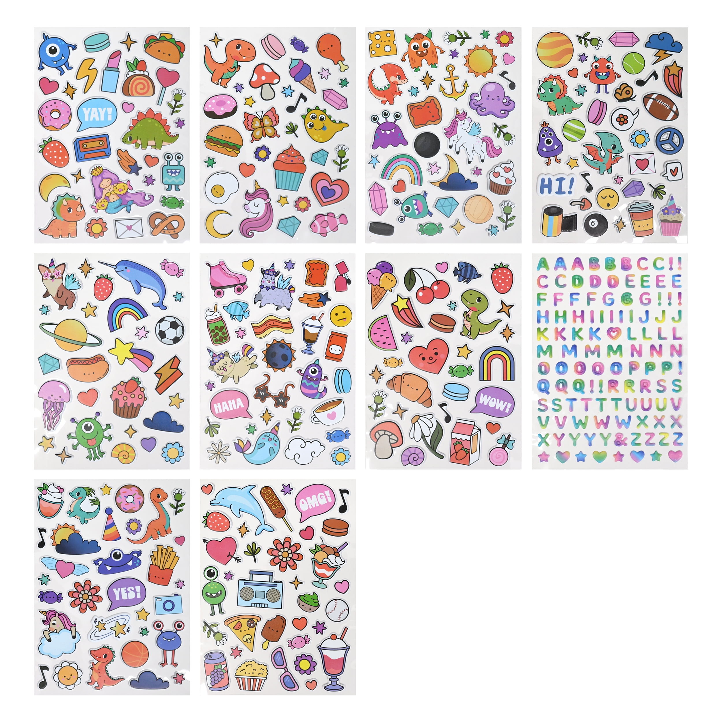 Hello Hobby Puffy Stickers Pack – 400 Assorted Design Pieces for Crafts
