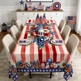 thumbnail image 5 of Cififendec 4th of July Rectangle Tablecloth, Patriotic American Stars & Flower Table Cover for Veterans Independence Memorial Day Kitchen Party(86.61"*55.12"), 5 of 5