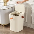 thumbnail image 1 of Bote de basura inteligente para baño Bote de basura sin contacto con tapa, Cubo de basura de inducción inteligente, Gran capacidad 20L para lavandería Crema Soledad  bote de basura de cocina, 1 of 10