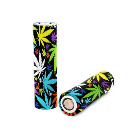 Color Weed Pot Leaf leaves Gonja Battery Wrap Skin for your 18650 Vape Batteries (Best 18650 Battery For Sub Ohm Vaping)