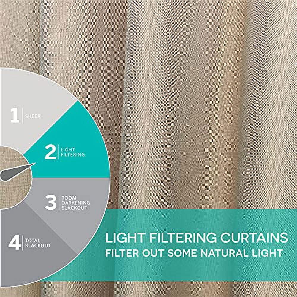Exclusive Home Curtains Biscayne Indoor/Outdoor Two Tone Textured Grommet Top Curtain Panel Pair, 54x63, Sand