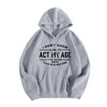 thumbnail image 5 of Xudanell Oversized Hoodies for Women Graphic Letter Hooded Sweatshirts Cute Hoodie Athletic Clothes for Women Grey M, 5 of 5