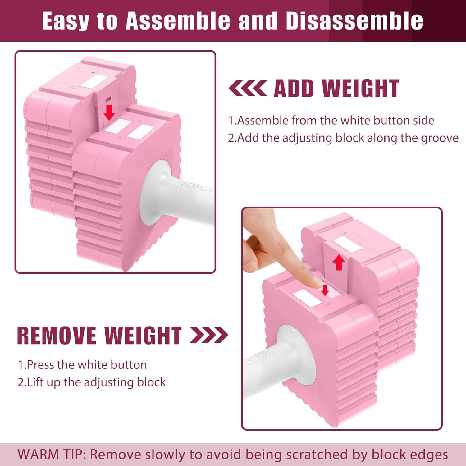 Adjustable Weight Dumbbells Set of 2, 3.4lb to 12.6lb Each Hand Weights for Home Gym Fitness Workout Strength Training