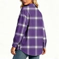 thumbnail image 5 of Yertdoel Flannel Shirt Women Long Sleeve Plaid Lapel Open Front Button Down Shirts Stylish Casual Soft Cozy Cardigan Jackets, 5 of 6