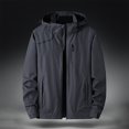 thumbnail image 1 of BOOMILK Rain Jackets for Men Fall Winter Solid Color Windproof Rainproof Hooded Coat Breathable Outdoor Jacket Army Green, 1 of 9