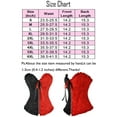 thumbnail image 3 of Lace Up Overbust Corset for Women Plus Size Vintage Bustier Corsets Top Floral Pleated Waist Cincher Bustier with Zipper, 3 of 6