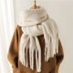 thumbnail image 5 of Bufanda de invierno para mujer, cachemira, cálida, sólida, pashmina, manta, envolturas para mujer, gruesa, suave, bufanda, chal con borlas grandes, poncho largo, echarpe, 5 of 5