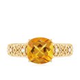 thumbnail image 4 of Rosec Jewels Cushion Cut Citrine Solitaire Ring with Diamond for Women - 8 mm, 18K Yellow Gold, US 6.50, 4 of 8