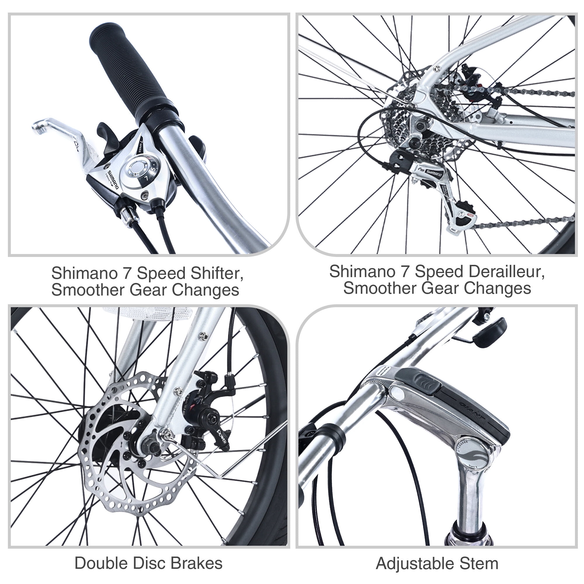 Mountain Bikes 7 Speed, Aluminum Alloy Frame, Multiple Colors 26 Inch Bike,Cargo Bike for Women and Men,Hybrid Bikes