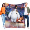 thumbnail image 1 of Baymax (Big Hero 6) anti-pilling, suave, ligera, esponjosa y acogedora de lujo para hogar y cocina – Perfecta para niños y adultos,150X130cm, 1 of 6
