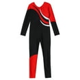 thumbnail image 4 of YONGHS Girls Kids One Piece Skating Dance Unitard Jumpsuit Long Sleeve Gymnastic Leotard Bodysuit Red 6, 4 of 7