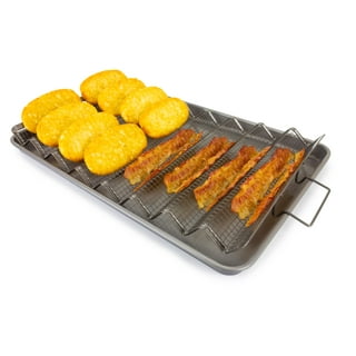 Gotham Steel Bacon Bonanza Large Baking Pan with Rack for Crispy Bacon +  Crisper Tray for Bacon with Grease Catcher, Nonstick Bacon Cooker for Oven  /