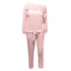 thumbnail image 5 of Jersey deportivo informal de manga larga y hombros descubiertos para mujer, de color liso, poliéster suave y elástico, 5 of 7
