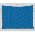 thumbnail image 1 of Leaves Tapestry, Foliage Silhouette and Outlines Pattern with Blue Tones Scenes from Nature, Wall Hanging for Bedroom Living Room Dorm Decor, 60W X 40L Inches, Blue and Violet Blue, by Ambesonne, 1 of 2