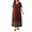 Red, variant on Women's Plus Dresses Summer Short Sleeve V-Neck Loose Fit Ethnic Colorful Striped Hem Bohemian Skirt 1X-5X