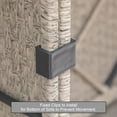 thumbnail image 6 of 8-Piece Patio Furniture Set, All-Weather Wicker Outdoor Conversation Set, Sectional Sofa with Water Resistant Grey Thick Cushions & Glass Coffee Table for Garden Patio (Khaki+Grey), 6 of 8