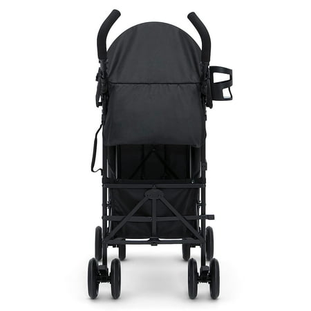 Jeep AdventureGlyde Stroller by Delta Children - Lightweight Travel Stroller with Smoothest Ride & Compact Fold, 3-Position Recline, Extra Large Storage Basket, Black/Grey