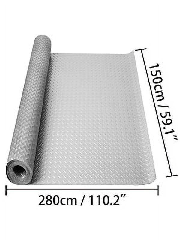 VEVOR 4.9x9.2ft Garage Floor Mat Garage Flooring Roll Anti-slip Silver Pvc Vinyl