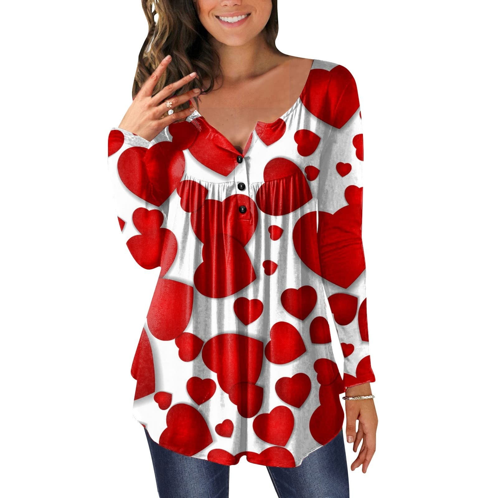 womens red tunic tops for leggings