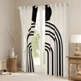 thumbnail image 3 of jejeloiu Retro Striped Pattern Black Out Curtains,Abstract Geometric Artwork Curtains Pack of 2 (42x63 Each),Black Khaki Bedroom Curtains For Adult,Ultra Soft Home Decor, 3 of 6