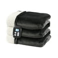 thumbnail image 2 of SUNNY HEAT Heated Electric Blanket Full Size 72"x84"Soft Flannel & Cotton, 10 Heating Levels & 1-12 Hours Auto Off, Dark Grey, 2 of 7