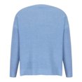 thumbnail image 6 of Fesfesfes Women Sweater Tops Fall And Winter Casual Round Neck Long Sleeve Tops Solid Color Sweater Tops Blouse Under $10, 6 of 9