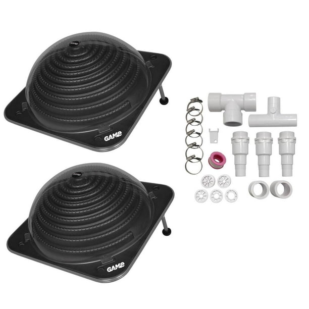 2) GAME SolarPRO Contour Dome Pool Solar Heater Heating Coils with Bypass Kit - Walmart.com