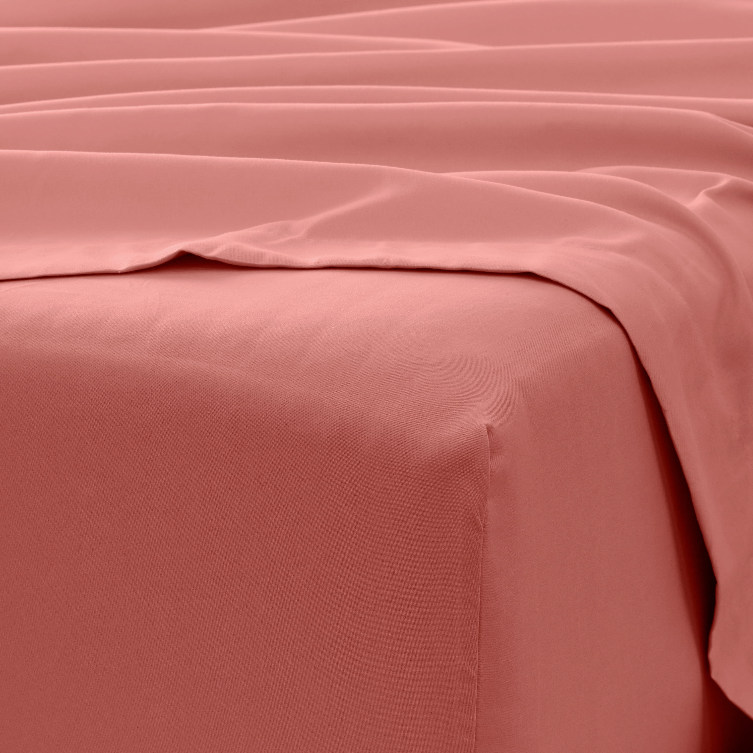 Noble Linens 4 Piece Solid Microfiber Bed Sheet Set, Clay, King