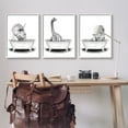 thumbnail image 2 of Stupell Dinosaurs Bathing Bathroom Tub Animals & Insects Painting White Framed Art Print Wall Art, Set of 3, 2 of 8