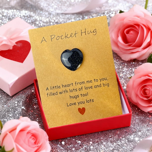 Porta Tarjetas de Regalo de Cristal En Forma de Corazón | Recuerdo de Bolsillo de Plástico Resistente | Incluye Tarjeta de Felicitación para Notas Personalizadas | Ideal para Cumpleaños, Festividades