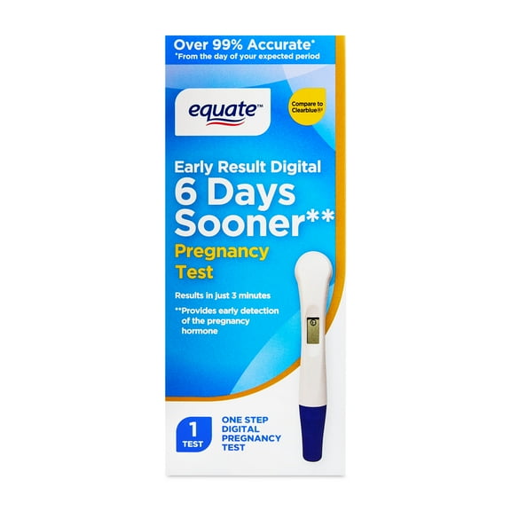 Equate Early Result Digital Pregnancy Test, 1 Count, Test 6 Days Sooner, Compare to Clearblue