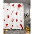 thumbnail image 2 of Shower Curtains for Bathroom-72"x78",Halloween Scary Blood Hand Print Waterproof Bath Curtain Grommet Shower Curtain Set with Hooks,Red and White Washable Bath Accessories, 2 of 9