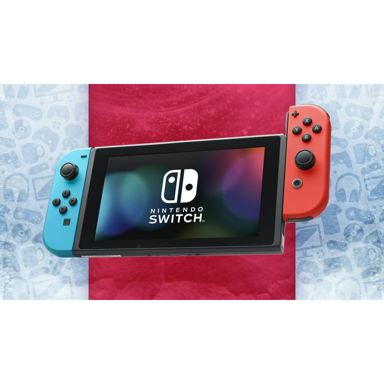 Nintendo Switch OLED Model with Neon Red and Blue Controllers