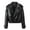 Black, variant on Scyoekwg Womens Leather Jacket Zipper Lapel Short Leather Coats Moto Biker Coat Solid Color Casual Vintage Long Sleeve Trendy Fall Coats Coats(Black,XL)