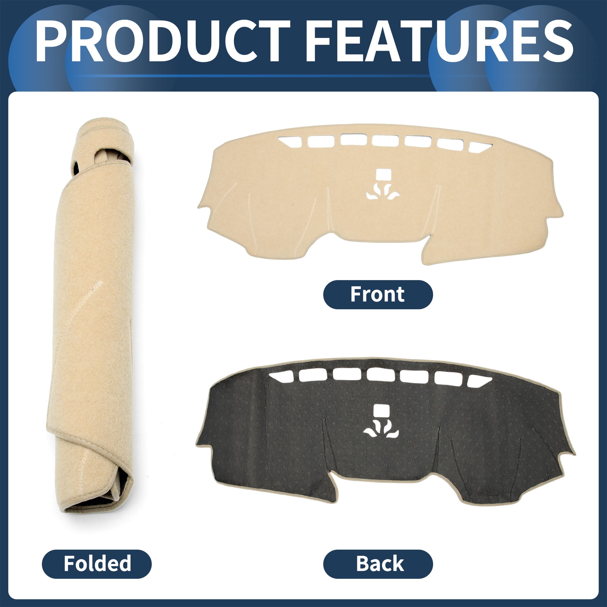 Unique Bargains Dash Cover Mat Carpet for Honda CRV 2017-2022 Polyester Beige