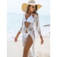 thumbnail image 2 of Cesto para ropa sucia de malla NQ Manga 3/4 Largo con encaje floral Playa Kimono, 2 of 5