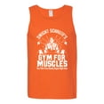 thumbnail image 2 of Dwight Schrute's Gym for Muscles Pop Culture Mens Graphic Tank Top, Orange, 3XL, 2 of 3
