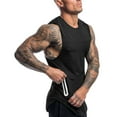 thumbnail image 3 of Men Spring Summer Training Sports Sleeveless Top Solid Color Tank Top Fitness Tight Fitting Muscle Vest Male Streetwear Cami Shirts, 3 of 9