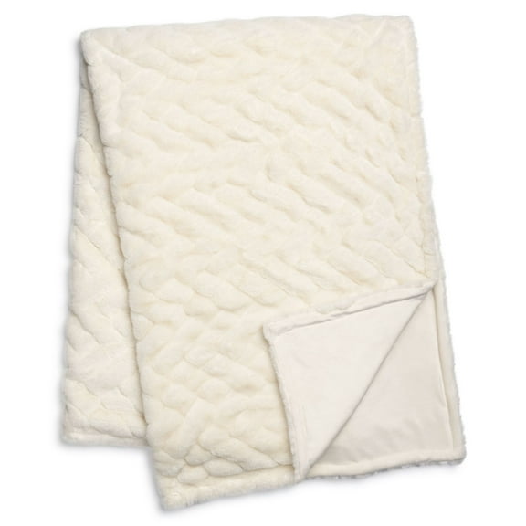 Drew & Jonathan Home Rusched Throw, 50 x 70 Inches Size 50 X 70 Color Ivory