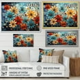 thumbnail image 4 of Designart "Cubist Collage Of Zinnias Blossoms" Zinnias Floater Framed Wall Decor, 4 of 5