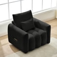 thumbnail image 3 of FFZ Teddy Fabric Sofa with Pillow and Modern Lounge Design, Black, 3 of 14