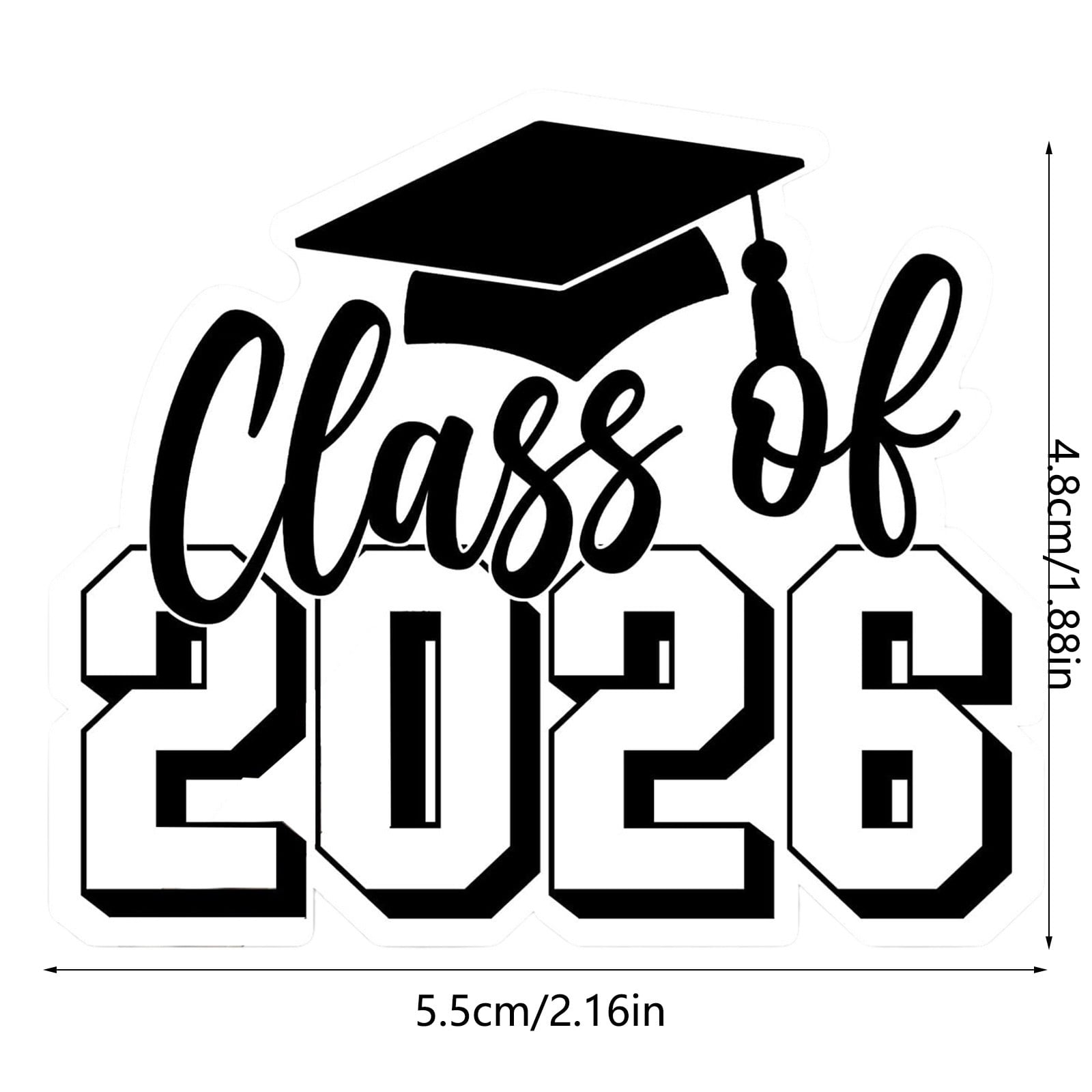 Graduation Stickers Class of 2026, 2 Inch Clear Waterproof Vinyl for Party Envelope Seals, Congrats Gift Labels, Scrapbook Decorations and Craft Supplies 60 Pcs