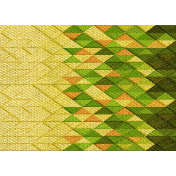 Ahgly Company Machine Washable Indoor Rectangle Transitional Dark Yellow Green Area Rugs, 5' x 8'