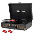 thumbnail image 2 of Tocadiscos para Vinil con Altavoces Incorporados Salida Bluetooth,3 Velocidades Fonógrafo Retro Tocadiscos, Maleta Vintage Portátil Reproductor LP Grabación USB, Incluye 2 Stylus Extra, 2 of 2
