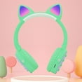 thumbnail image 2 of Rainbow Pop Bubble Wireless Bluetooth Headphone with Cat's Ears Decoration,On-Ear Headphones,Fidget Bluetooth Head-Mounted Stereo Headset,Fidget Toy for Children Adults,Green-Cat, 2 of 7