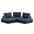 thumbnail image 2 of Pixie 3Pc Sofa Sectional Modular L Shaped Couch Navy Blue/Cream Fabric, 2 of 3