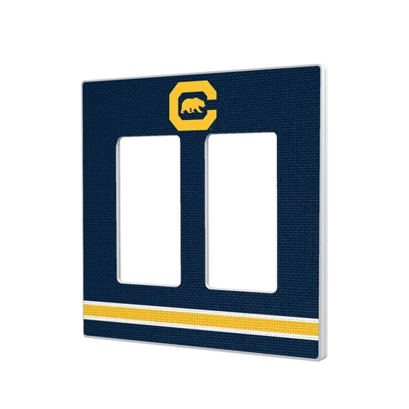 Keyscaper Cal Bears Stripe Design Double Rocker Lightswitch Plate