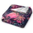 thumbnail image 2 of Tropical Flamingos Palm Leaves Throw Blanket Ultra Soft Warm All Season Decorative Fleece Blankets for Bed Chair Car Sofa Couch Bedroom 60"X50", 2 of 6