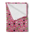 thumbnail image 2 of Wasabi Soft Flannel Fleece Throw Blanket, Continuous Happy Kawaii Style of Japanese Sushi with Smiling Faces, Cozy Plush for Indoor and Outdoor Use, 50" x 60", Pink and Multicolor, by Ambesonne, 2 of 5