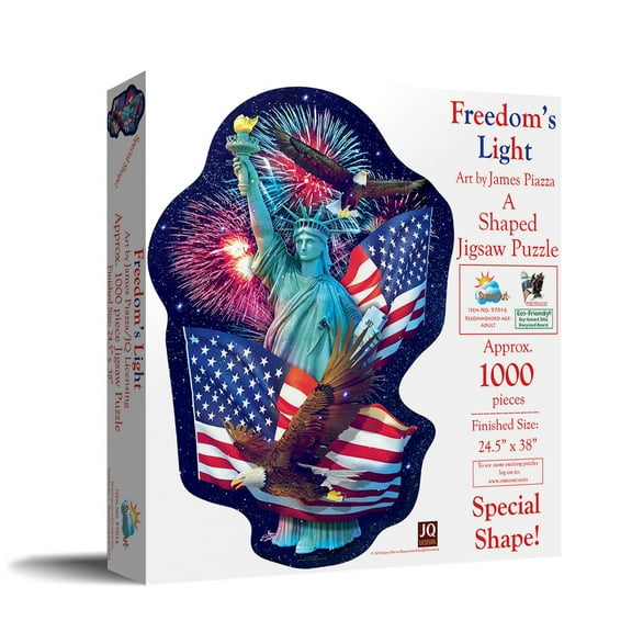 SUNSOUT INC - Freedom's Light - 1000 pc Special Shape Jigsaw Puzzle by Artist: James Piazza - Finished Size 24.5" x 38" - MPN# 97016